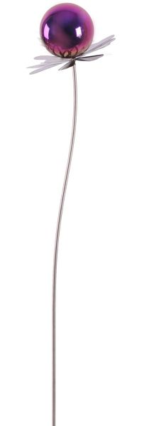 TrendLine Gartenstecker Glaskugel Metall Ø 17,5 x 130 cm violett-metallic