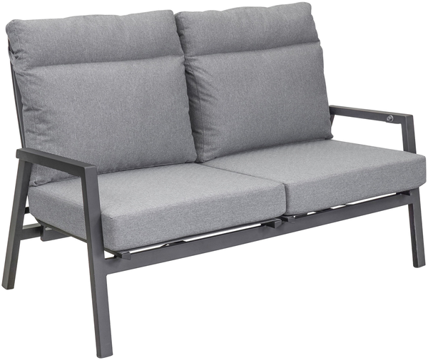 SONDRINO Living Sofa, 2-Sitzer, inkl. Sitzkissen hellgrau, Gestell: aluminium anthrazit