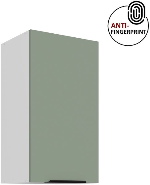 Küchen Hängeschrank 40 cm ARIA Aquamarin ultra matt + Weiss matt, hochwertige Fronten mit Anti Fingerprint Beschichtung Küchenzeile Küchenblock