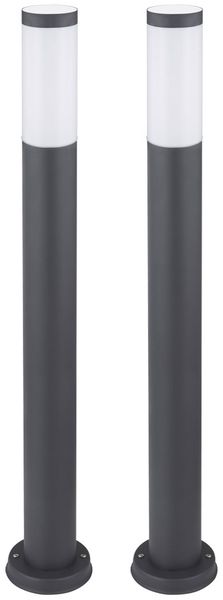 2er Set RGB LED Stehleuchte, Edelstahl anthrazit H 80 cm