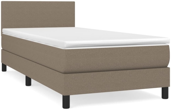 vidaXL Boxspringbett mit Matratze Taupe 90x200 cm Stoff 3139869