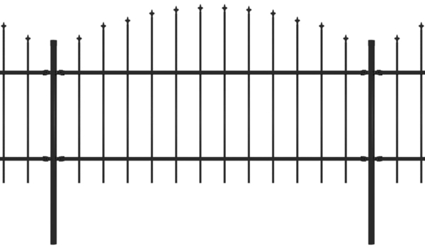 vidaXL Gartenzaun mit Speerspitze Stahl 1603,5 x 125 cm Schwarz 277729