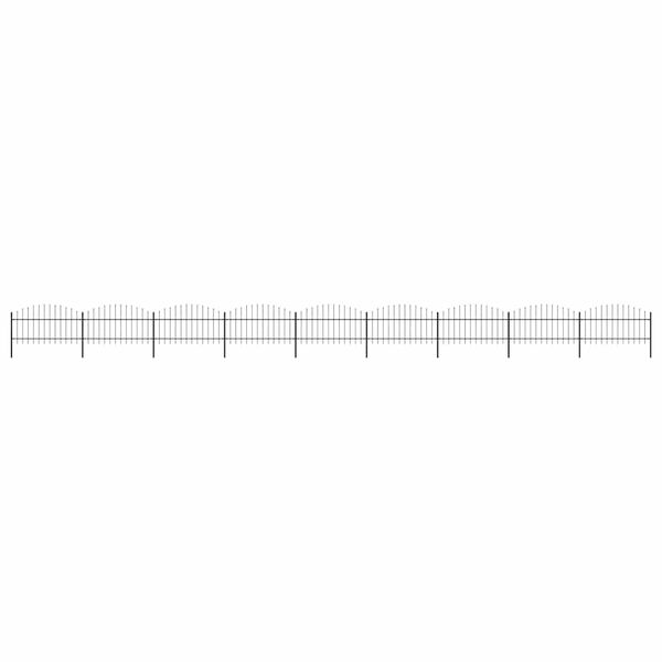 vidaXL Gartenzaun mit Speerspitze Stahl 1603,5 x 125 cm Schwarz 277729