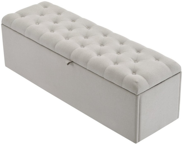 Flieks Polsterbank, Leinen Bettbank Sitzbank mit Stauraum 141x41.5x47cm