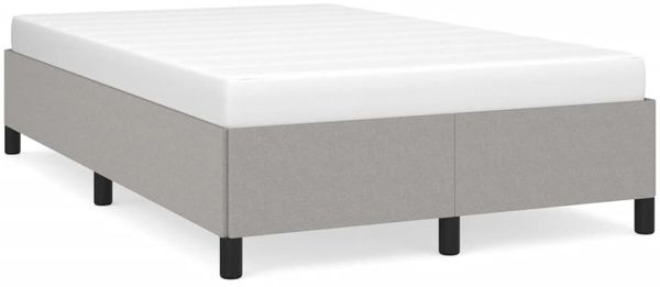 Einzelbettgestell Design für Erwachsene ohne Matratze Hellgrau 120x190 cm Stoff d4924e