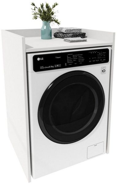 TREND WERK Waschmaschinenumbauschrank für Waschmaschine in Tiefenvarianten: 48 cm und 62 cm (Badschrank Umbauschrank für Waschmaschine & Trockner) Platzsparende Waschmaschinenverkleidung mit Stauraum