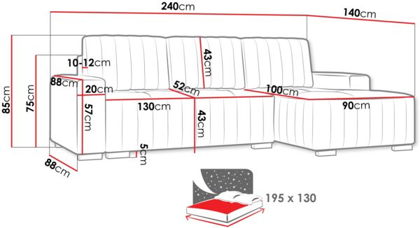 Ecksofa Hokok, Seite: Links, Farbe: Manila 05 Bild 5