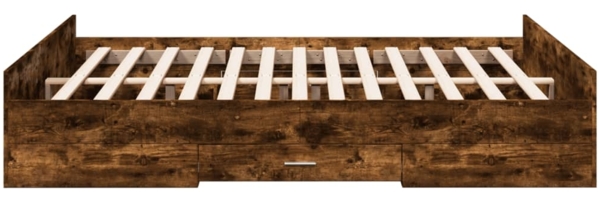 vidaXL Bettgestell mit Schubladen Räuchereiche 150x200cm Holzwerkstoff 3280290 Bild 4