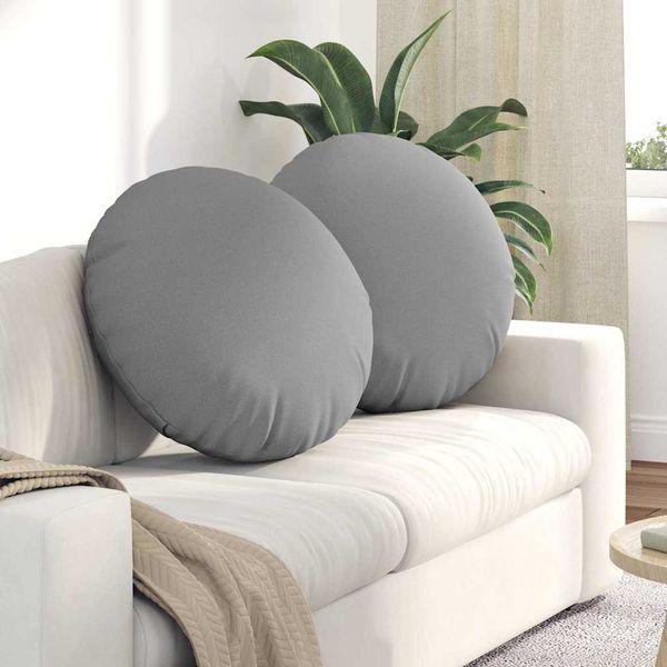 vidaXL Sitzkissen 2 pcs Wolkengrau Ø60 x 21 cm Stoff 42014207