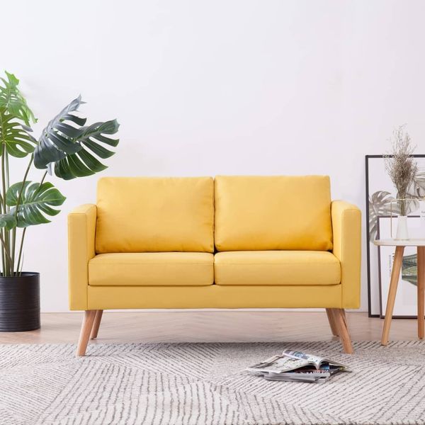 vidaXL 2-Sitzer-Sofa Stoff Gelb [281361]