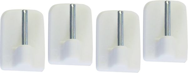 Gardinia Klebehaken weiß, 4 Stück
