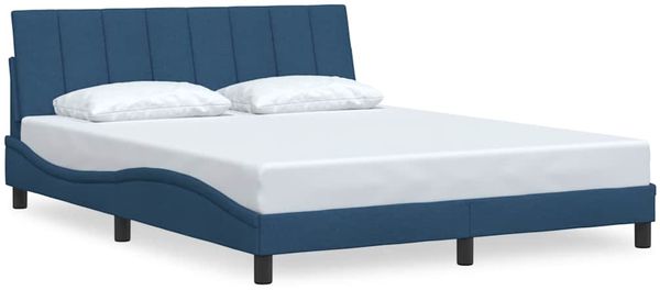Doppelbett, Bettgestell Modernen ohne Matratze Blau 160x200 cm Stoff d1820e