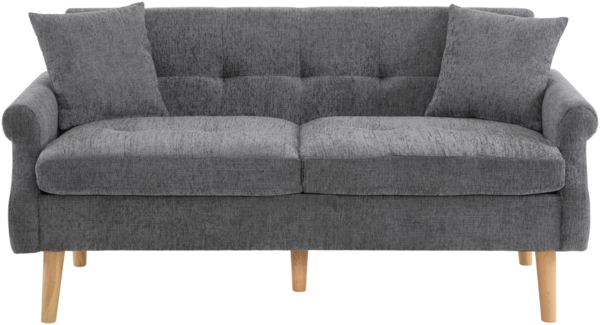 Merax Modernes Design, Polstermöbel, Chenille-Stoff, Doppelsofa, Polstersofa, Sofa mit dicken Kissen, geeignet für Wohnzimmer, Schlafzimmer, grau Bild 10