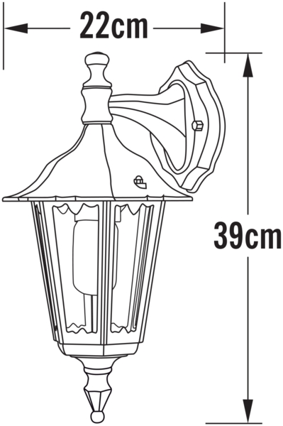 Kleine Außenwandleuchte FIRENZE, E27, Aluminium weiß, Höhe 39cm Bild 3
