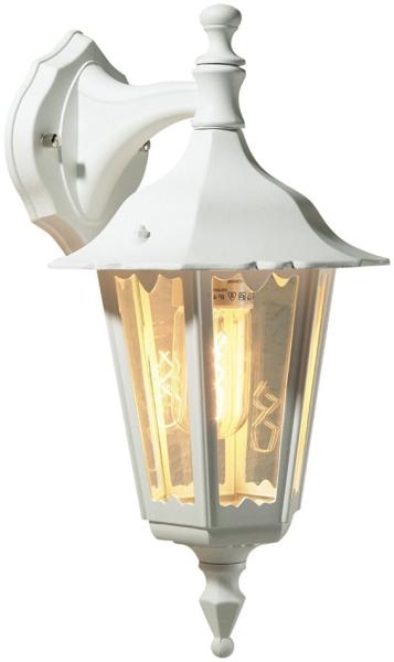 Kleine Außenwandleuchte FIRENZE, E27, Aluminium weiß, Höhe 39cm Bild 2