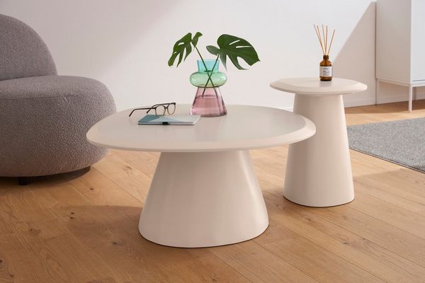 s.Oliver Couchtisch Solhelm (Set, 2-St), cremefarbenes Duo aus lackiertem MDF Holz, mit Schweizer Kante