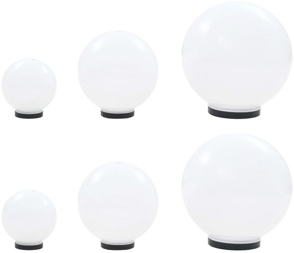 vidaXL 6 Stk. LED-Gartenleuchten-Set Kugelförmig 20/30/40 cm PMMA 277146
