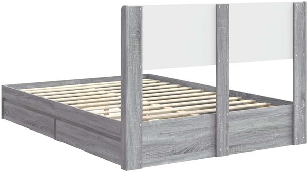 vidaXL Bettgestell mit Stauraum und Kopfteil Grau Sonoma 150 x 200 cm 3414376 Bild 8