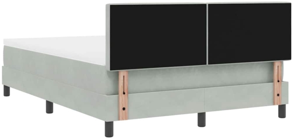 vidaXL Boxspringbett mit Matratze Hellgrau 140 x 200 cm Stoff 3339110 Bild 8
