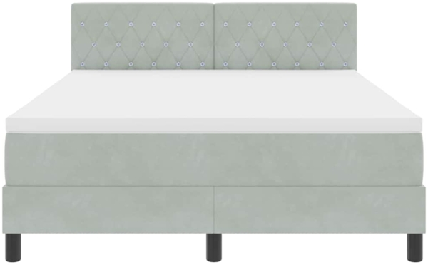 vidaXL Boxspringbett mit Matratze Hellgrau 140 x 200 cm Stoff 3339110 Bild 6
