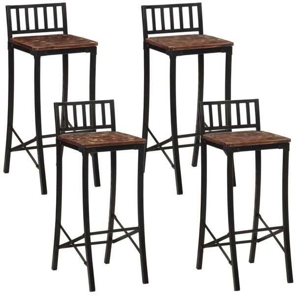 vidaXL Barstühle 4 Stk. Massives Altholz 358945