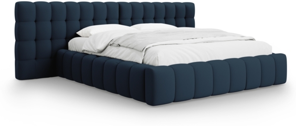 Micadoni Stauraumbett mit Doppelkopfteil Mamaia Strukturierter Stoff Neve Blau 160x200