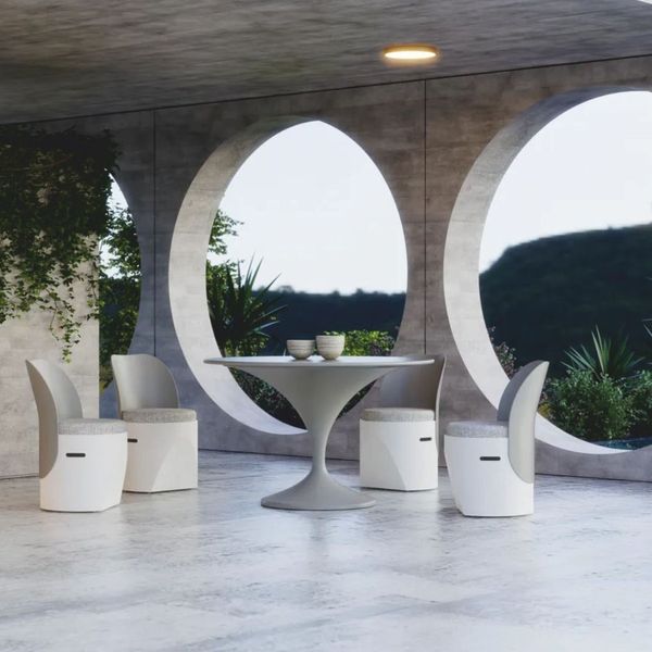 Casa Padrino Luxus Garten Esstisch Matt Grau Ø 120 cm - Luxus Garten Möbel