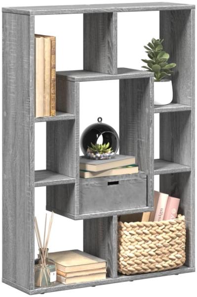 vidaXL Bücherregal Grau Sonoma 63x20x90 cm Holzwerkstoff 858143