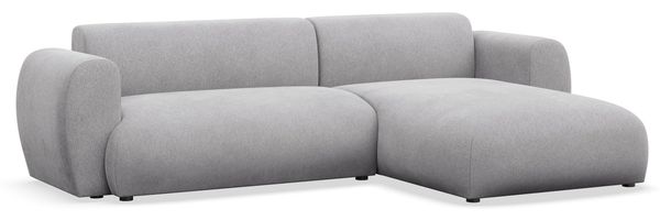Selsey 'Emia' Ecksofa mit Chenillebezug und Schlaffunktion, Grau, rechts