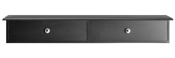 SoBuy FRG43-SCH Wandregal mit schublade, MDF, Lackiert, Schwarz, 64 x 10 x 15 cm