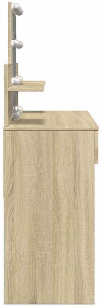 Schminktisch, Kosmetiktisch mit LED-Beleuchtung Sonoma-Eiche 100x40x130 cm Bild 6