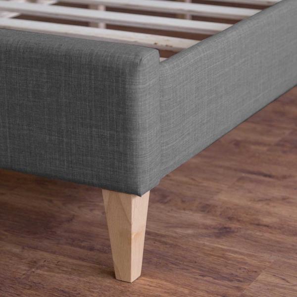 Homestyle4U Polsterbett mit Lattenrost, Stoff grau, 180x200 cm Bild 7