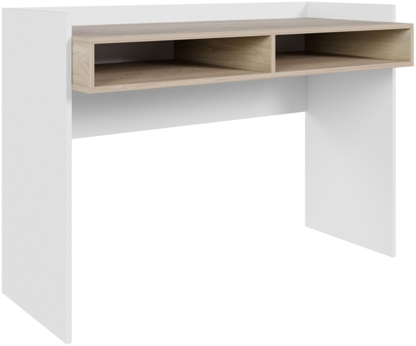Selsey 'Tabise' Schreibtisch mit zwei Fächern, Weiß / Nussbaumoptik, 120 × 53 cm