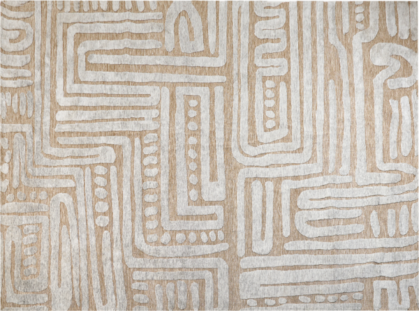 Teppich beige hellgrau 300 x 400 cm abstraktes Muster MANDAI
