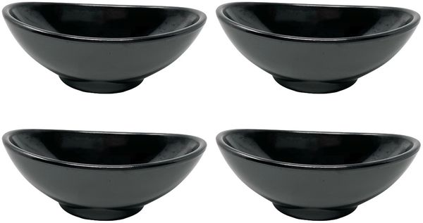 4x Dipschalen Melamin Set Schwarz 759 Snackschale Servierschale Klein Mini Saucenschälchen Soja