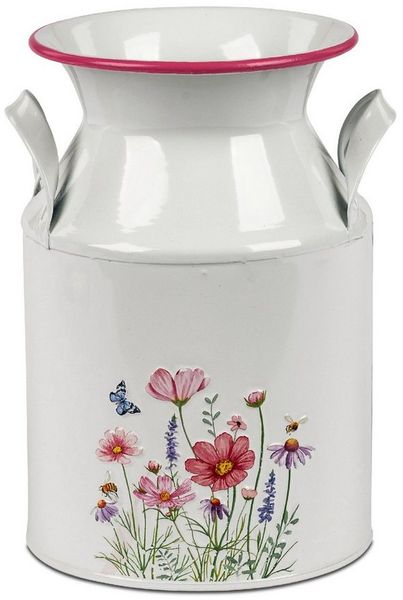 formano Übertopf Blumenwiese, Höhe: 21cm, Farbe: Weiß, Motiv: Blumen