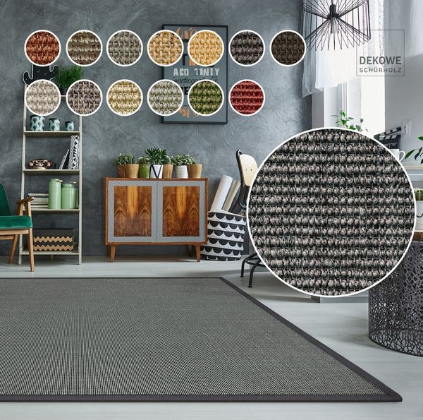 Dekowe Sisalteppich Mara S2 mit Bordüre, rechteckig, Höhe: 5 mm, Flachgewebe, Material: 100% Sisal, Wohnzimmer, Kundenliebling