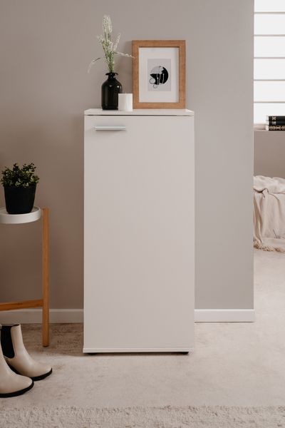 Schuhschrank >Satos< in weiß - 50x105x34cm (BxHxT)