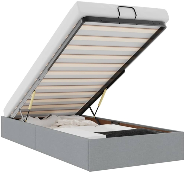 vidaXL Ottoman-Bett ohne Matratze Hellgrau 80x200 cm Stoff 3310833