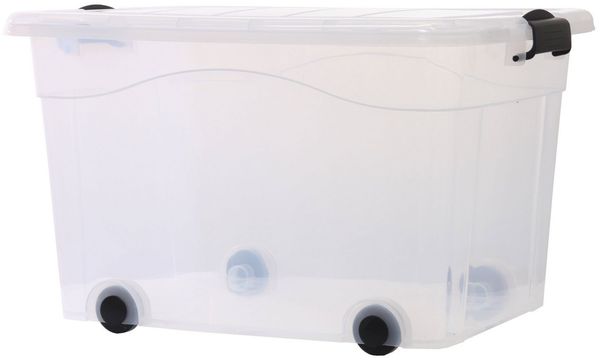 GERSO Aufbewahrungsbox Aufbewahrungsbox mit Deckel 60L auf Rollen