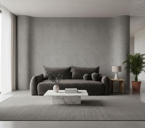 Wohnero24 - Höchste Qualität- Schlafsofa FIRELLO - 250 x 112 cm – Liegefläche 196 x 155 - Premium Velours - Schlaffunktion 196 x 155 cm – Dunkelgrau