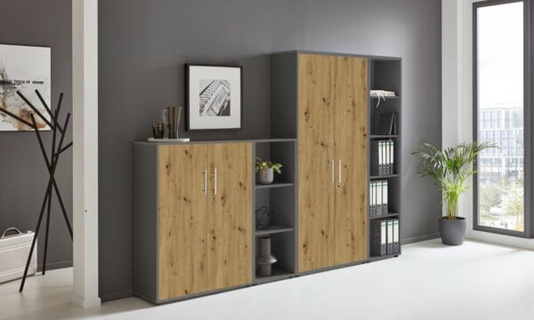 BMG Möbel Aktenschrank Office Edition 4 (Schrankwand Set, 4tlg) abschließbar, matt oder Hochglanz lackiert