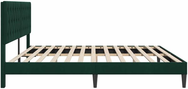 vidaXL Bettrahmen mit Kopfteil Dunkelgrün 200 x 200 cm Samt 42027687 Bild 5