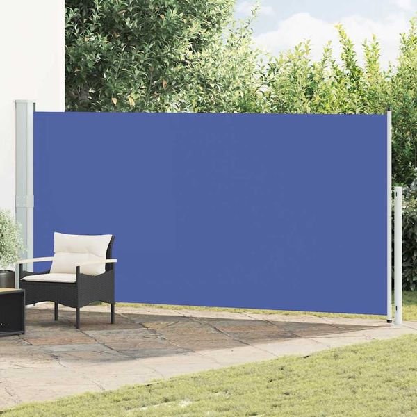 Seitenmarkise Ausziehbar, Balkon Sichtschutz 180x500 cm Blau