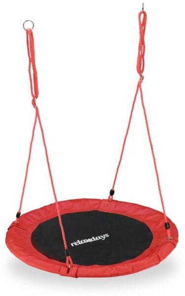 relaxdays Nestschaukel, verstellbar, Rot, 90,0 cm