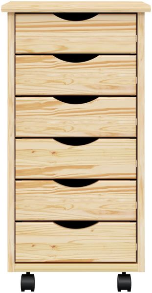 vidaXL Rollcontainer mit Schubladen MOSS Klarlack 34 x 39 x 65,5 cm 42032400 Bild 5