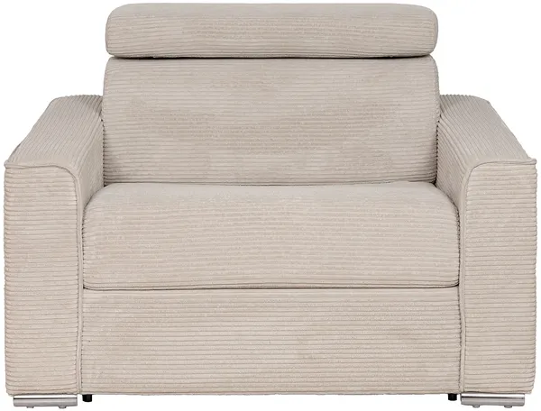 Vente-unique - VIZIR Sessel SamtStoff Beige - B 95 cm x H 105 cm85 cm x L 127 cm