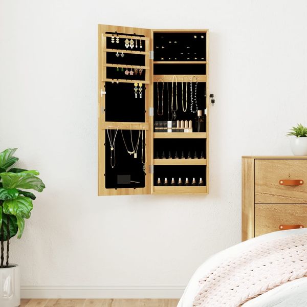 Schmuckschrank, Spiegelschrank mit LED-Beleuchtung Wandmontage