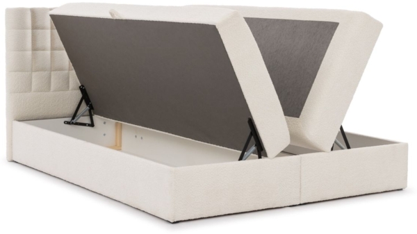 Boxspringbett Schlafzimmerbett TORIBO PREMIUM 140x200cm Stoff Coral Apricot Bild 2