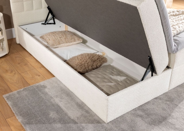 Boxspringbett Schlafzimmerbett TORIBO PREMIUM 140x200cm Stoff Coral Apricot Bild 3